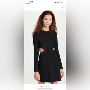 STAUD MINI LONG SLEEVE DOLCE DRESS cut out